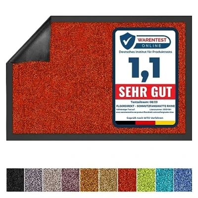 Immagine di Floordirekt Zerbino Rhine, lavabile e resistente, con retro antiscivolo, disponibile in diverse misure colori (rosso, 120 cm x 180 cm)