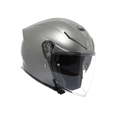 Immagine di AGV K5 Jet EVO E2206, Casco da Moto Unisex, Open Face in Fibra di Carbonio e Vetro, con Visiera Antigraffio Anti UV, Matt Luna Grey, S