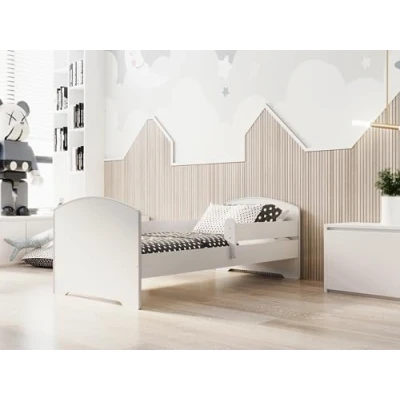 Immagine di KOBI Letto per Bambini con Sponde LUK Bianco Lettino Bambina 140 x 70 CM Bambino Materasso Lettini Una Ragazza Un Ragazzo Bimbo Singolo