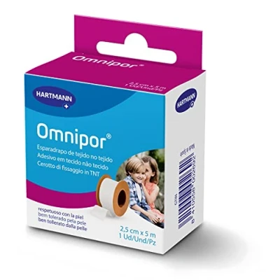 Immagine di Omnipor: Paradrappo ipoallergenico in tessuto non per pelli sensibili; 2,5 cmx5 m; bianco