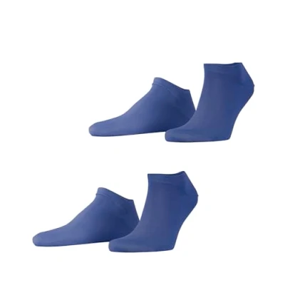Immagine di ESPRIT Basic Uni 2 Pack M SN cotone bassi tinta unita confezione di paia, Calzini corti Uomo, Blu (Deep Blue 6046), 43 46
