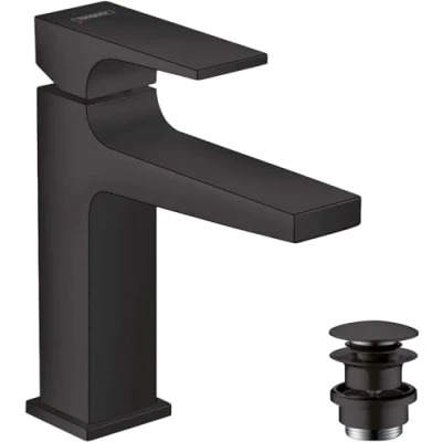 Immagine di hansgrohe Metropol Miscelatore monocomando lavabo 110 con maniglia a leva e push open, nero opaco, 32507670