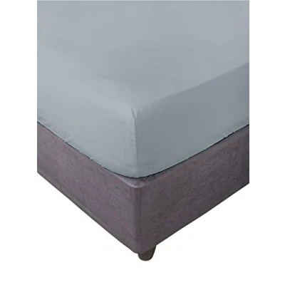 Immagine di Miracle Home Lenzuolo con Angoli Elasticizzati, Morbido e Confortevole, 50% Cotone Poliestere, Grigio. 90 x 200, Letto