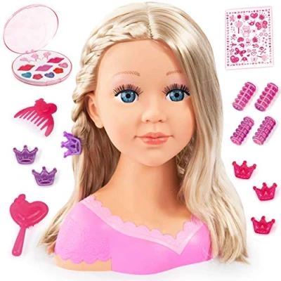 Immagine di 90088AA Bayer Design, Testa da truccare e pettinare Charlene Super Model con Accessori, capelli biondi