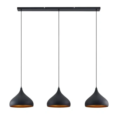 Immagine di lampada a sospensione &#039;Elamira&#039; dimmerabile (Moderno) colore Nero, in Metallo ad es. Soggiorno &amp; Sala da pranzo (3 luci, E27) di Lindby sospensione, soffitto,