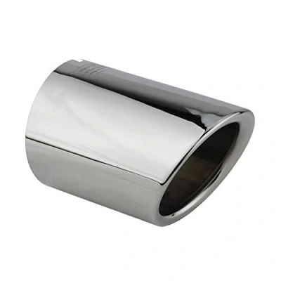 Immagine di L&amp;P 1 terminale per marmitta in acciaio inox colore argento lucidato e cromato plug and play modello: A284
