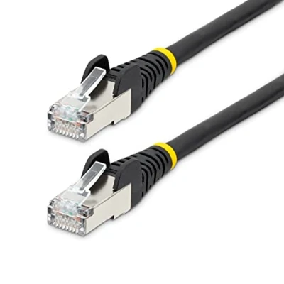 Immagine di StarTech.com Cavo Ethernet CAT 6a 1M Nero di rete LAN Low Smoke Zero Halogen (LSZH) 10GbE 500MHz 100W PoE++ patch schermato S/FTP RJ45 antigroviglio (NLBK CAT6A PATCH)