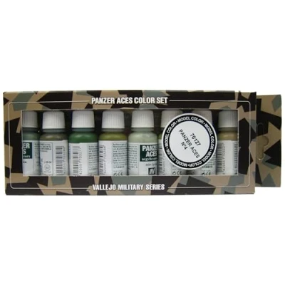 Immagine di Vallejo Model Color No.4 Panzer Aces Set Pittura Acrilica, 8 x 17 ml, Colori Asortiti