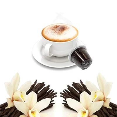 Immagine di Caffè alla Vaniglia in Capsule Compatibili Nespresso Kickkick (50pz) Aromatizzato Solubile con Latte e per Macchine a Sistema