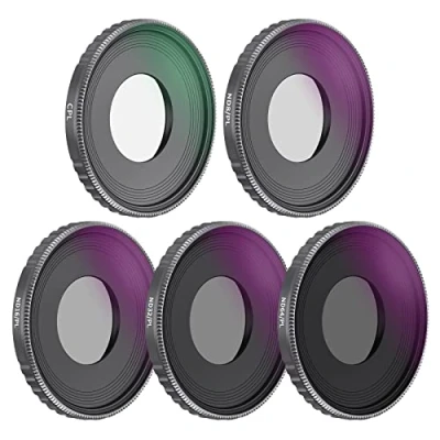 Immagine di NEEWER Set di Filtri ND/CPL Compatibile con DJI Osmo Action 3, Vetro Ottico HD, ND8/PL, ND16/PL, ND32/PL, ND64/PL &amp; CPL, Telaio in Alluminio, Multi rivestimento, Idrorepellente, 5pz