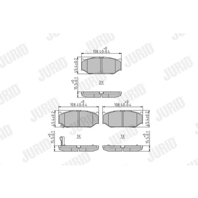 Immagine di JURID 573417J Kit pastiglie freno con segnalatore acustico usura senza accessori SUZUKI: SWIFT 3, 4