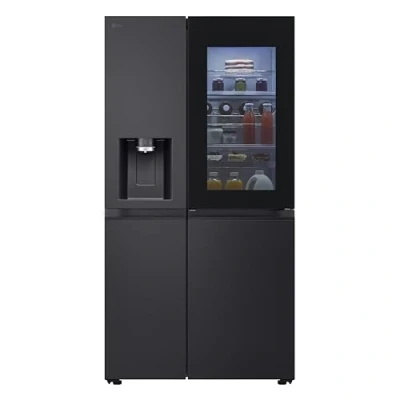 Immagine di LG GSXE91EVAD Frigorifero Americano Side by InstaView Door in Door, Classe D, 628 L, Wi Fi, con Dispenser Acqua UVnano Senza Allaccio, Tecnologia and Linear Cooling, Acciaio Nero