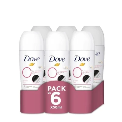Immagine di Dove, Deodorante Roll On Advanced 0% Sali Original, Antitraspirante, Formula Senza Alcol e di Alluminio, Protezione Fino a 48 Ore, Uomo Donna, 6 Pezzi da 50ml