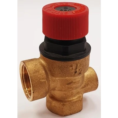 Immagine di VALVOLA SICUREZZA A MEMBRANA FEMMINA 1/2&quot; 3BAR CON MANOMETRO 1/4&quot;