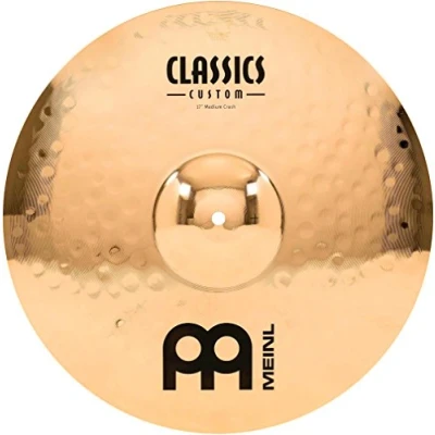 Immagine di Meinl Cymbals Classics Custom Brilliant Piatto Crash Medium 17 pollici (43,18cm) per Batteria Bronzo B12, Finitura Brillante, Prodotto in Germania (CC17MC B)