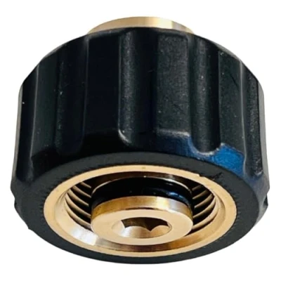 Immagine di M&amp;M Smartek Adattatore idropulitrice M22 IG a 1/4&quot; Connettore 1: filettatura interna x 1,5 2: Materiale: ottone con protezione in plastica