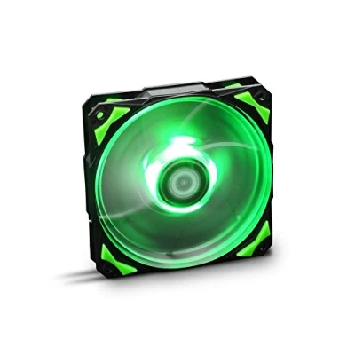 Immagine di NOX Hummer H FAN NXHUMMERF120LG Ventola Case PC 120mm, LED luminosi, 7 pale traslucide, cuscinetti idraulici, angoli di supporto in gomma, colore verde nero