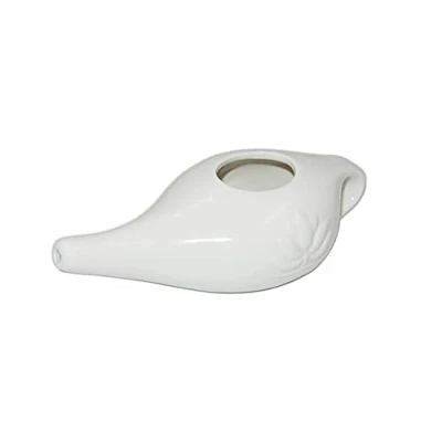 Immagine di Biebri NetiPot Brocca per la pulizia nasale, in ceramica, 250 ml, colore: Bianco