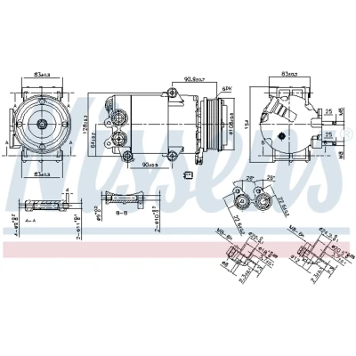 Immagine di NISSENS 890216 Compressore Aria Condizionata VS16 12 PAG 46 R 134a FORD: S Max Mk1, C 2, FOCUS 3, VOLVO: V60 I, V40 Hatchback, S80 II