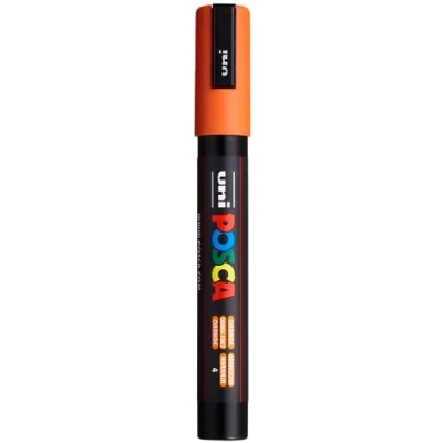 Immagine di Uni Posca Pennarello PC 5 M, in vetro, punta fine, 2,5 mm, colore: Arancione