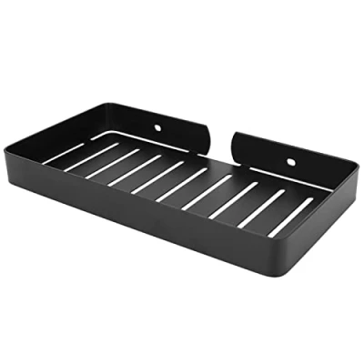 Immagine di Portasapone Immagazzinaggio del ripiano bagno, scaffale supporto dello scolo acciaio inossidabile a parete, canestro combinato dell&#039;organizzatore per sapone sciampo (Black)