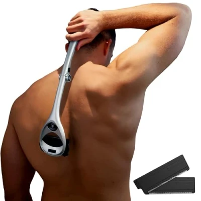Immagine di Bakblade SilverBak Rasoi da uomo 2.0: rasoio per capelli fai te, tecnologia lama di sicurezza e manico ergonomico, rasatura a secco bagnato (lame extra incluse)