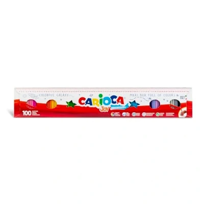 Immagine di Carioca Pennarelli Joy Paperboard Wallet, Set di Colorati per Bambini con Punta Fine, Ideali Disegnare e Colorare, Super Lavabili, Colori Assortiti, 100 Pezzi