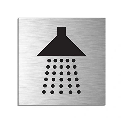 Immagine di Targa autoadesivo in alluminio I Doccia 120x120 mm no.17109 S
