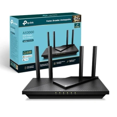 Immagine di TP Link Archer AX55 Pro Router AX3000Mbps Wi Fi 6, 2.5G Porta WAN/LAN, Larghezza di Banda 160MHz, USB 3.0, Ampia Copertura, Client e Server VPN, HomeShield, MU MIMO, OFDMA