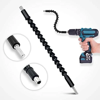 Immagine di CZ Store Prolunga Trapano ✮GARANZIA A VITA✮ Estensione 295 mm, Punta 6,5MM Albero Flessibile, Snodabile, Resistente con Attacco Esagonale Magnetico, Rotazione 360Nero, Blu
