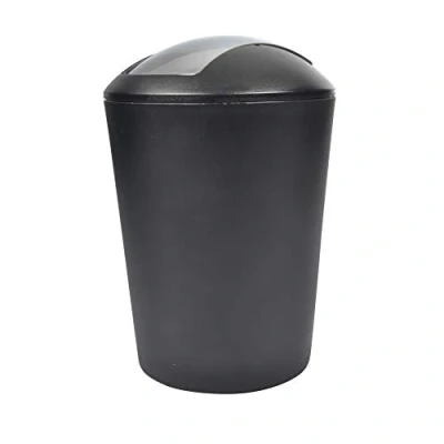 Immagine di Douceur d&#039;Intérieur Poubelle FLIC FLAC 5,6L Coloris Uni, Cromato, Nero, 19.7 cm