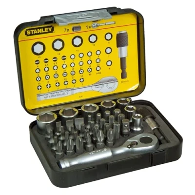 Immagine di STANLEY 1 13 906 Set 39 Pezzi Inserti 25 mm. Att. 1/4+ Portainserti Magnetico a sgancio veloce﻿