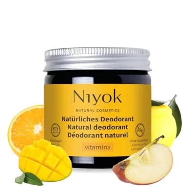 Immagine di Niyok® deodorante Crema 2 in 1 &quot;Vitamina&quot; (40 ml) naturale senza alluminio 24 ore di protezione contro odori e sudore per uomo donna solida