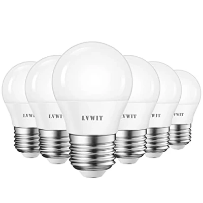Immagine di LVWIT Lampadine LED Attacco E27 Forma G45, 6.5W Equivalente a 60W, Luce Bianca Calda 2700K, Flusso Luminoso 806LM, Risparmio Energetico, Non Dimmerabile, Pacco da 6 Unità