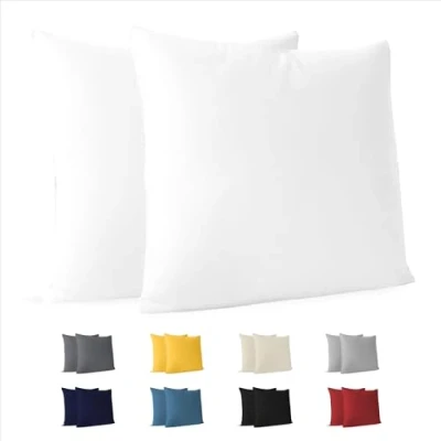 Immagine di Dreamzie Federa Cuscino (Set di 2) Bianco Cotone per i Cuscini 40 x cm 100% Jersey da Copri Letto Fodera Protezione