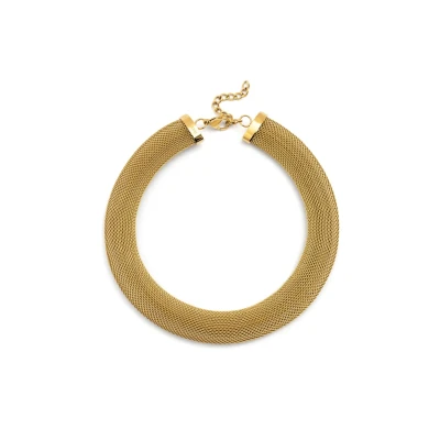 Immagine di SINGULARU Choker Mesh. Acciaio con placcatura in oro 18 kt. Gioielli da donna.
