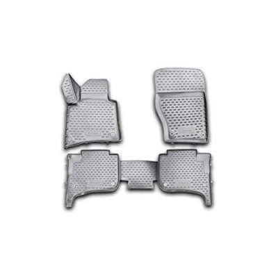 Immagine di Element Tappetini in Gomma Premium Antiscivolo su Misura per VW Touareg II II/Porsche Cayenne Aria condizionata a Due Zone, Nero