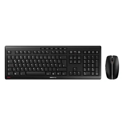 Immagine di CHERRY STREAM DESKTOP, Set di Tastiera e Mouse Senza Fili, Layout per la Germania (QWERTZ), Wireless 2,4 GHz, Battitura Silenziosa dei Tasti, Alimentazione a Batteria, Nero
