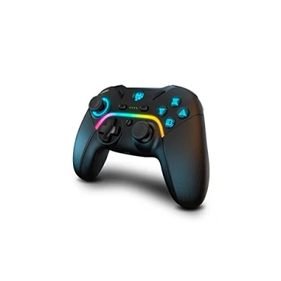 Immagine di KROM Gamepad KAYROS NXKROMKAYROS Alámbrico e inalámbrico, progettato per la competizione, botoni macro configurabili, PC, SWITCH, ANDROID, LED RGB, smartphone soporte, nero