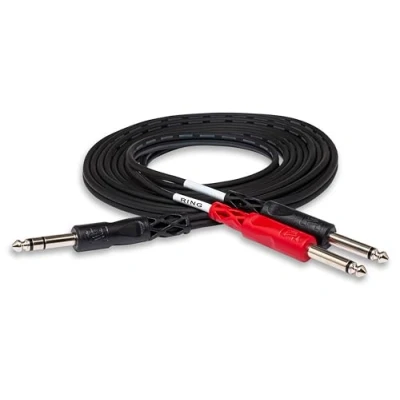 Immagine di Hosa STP 201, Insert Cable, 1/4 in TRS to Dual TS, 1 m