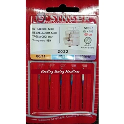 Immagine di Singer n2022b05as500r overlocknadeln 2022 Mix 5er ago, Metallo, Argento, 0,1 x 4 cm