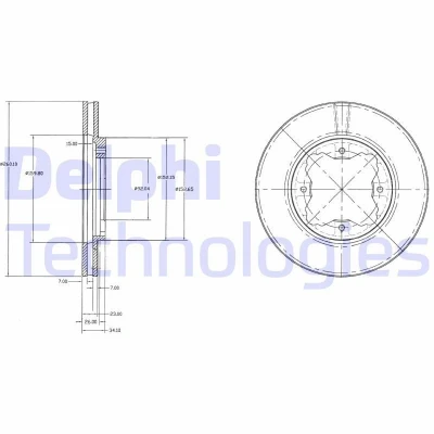 Immagine di DELPHI BG2798 Disco freno 260 23 4 ventilato Oleato non trattato senza cuscinetto ruota, anello sensore ABS HONDA: CIVIC 6 Hatchback