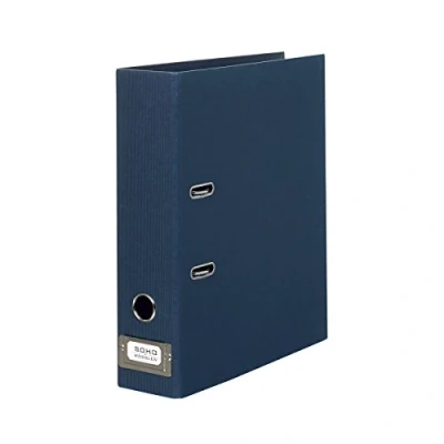 Immagine di Rössler 1317452908 S.O.H.O. Cartella DIN A4 con etichetta di inserimento, larghezza dorso 80 mm, Navy, 1 pz.