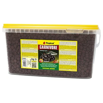 Immagine di Carnivore 5L / 3kg Mangime Completo, Altamente proteico per grossi Pesci carnivori Che Si nutrono sul Fondo