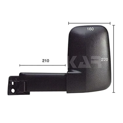 Immagine di Specchietto retrovisore esterno Alkar 9264961 Dx manuale Braccio specchio lungo, convesso per veicolo con guida a FORD: Transit Mk3 Van