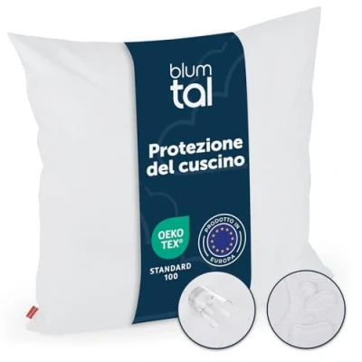 Immagine di Blumtal Copricuscino Impermeabile Federa Cuscino 80x80 Antiacaro con cerniera Anallergico certificato Oeko Tex