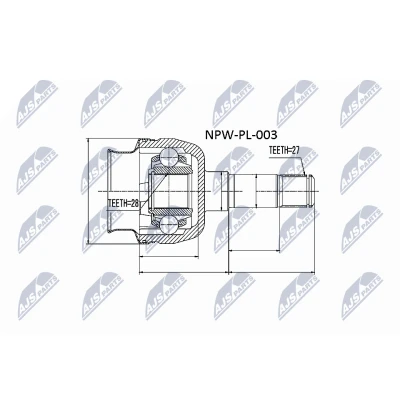 Immagine di NTY NPW PL 003 Kit Giunto Omocinetico Assale anteriore Sx, Dx