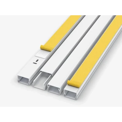 Immagine di Canalina per cavi da 1 m, colore bianco, autoadesiva, 3,0 x 2,0 100 cm/1 parete, installazione elettrica