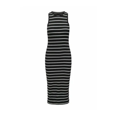 Immagine di ONLY Onlbelfast Stripe S/L Mididress Jrs Noos Abito Midi, Nero, S Donna