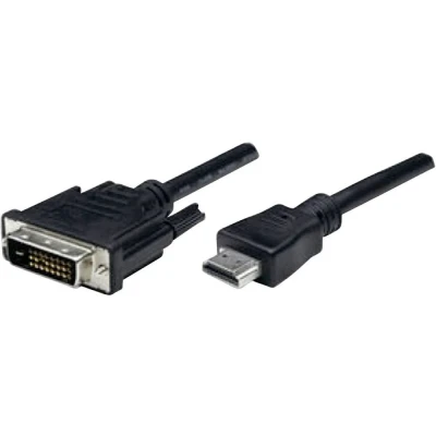 Immagine di Manhattan HDMI / DVI Cavo adattatore Spina A, D 24+1pol. 1.80 m Nero 372503 CG avvitabile